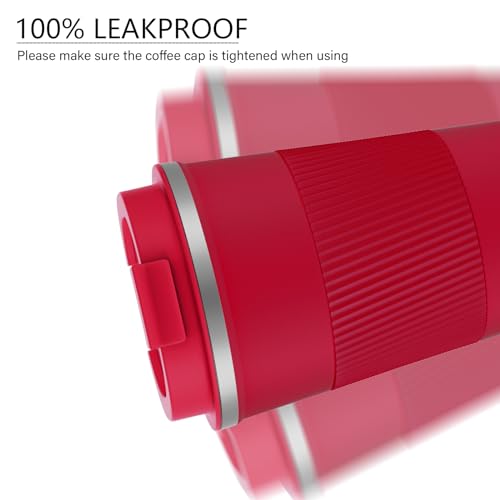 MOMSIV 12oz Travel Mug, Insulated Coffee Cup with Leakproof Lid, Vacuum Stainless Steel Double Walled Reusable Tumbler for Hot and Cold Water Coffee and Tea