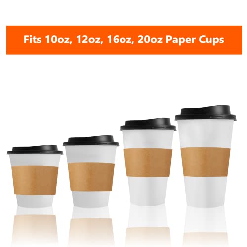 FVIEXE 300 Packs Coffee Sleeves, Disposable Coffee Cup Sleeve Kraft Paper Cup Sleeves for Hot and Cold Drinks, Coffee Holder Sleeves for 10oz, 12oz, 16oz, 20oz Paper Coffee Cups (Cup Not Included)