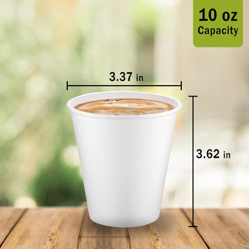 Galashield Paper Cups 10 Oz Disposable Coffee Cups Hot Cups To Go for Espresso, Hot Chocolate, Tea [50 Count]