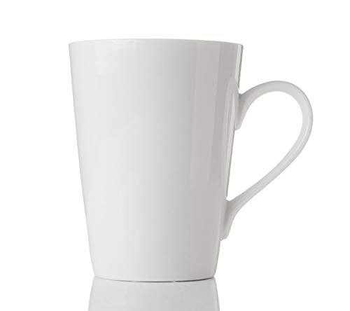 MIWARE 10 Ounce Porcelain Mugs, Set of 6, Tea and Coffee Mug Set, Ivory White (Ivory White, 10OZ)