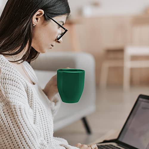 DISCOUNT PROMOS Large Coffee Cups 16 oz. Set of 10, Bulk Pack - Perfect for Tea, Espresso, Cappuccino, Hot Cocoa - Green