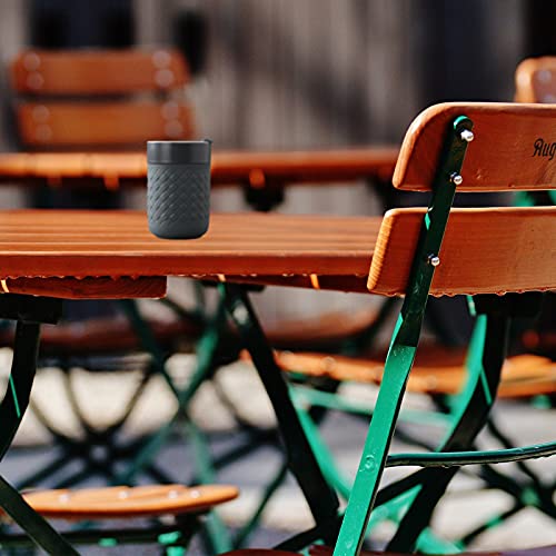 Ceramic Coffee Mug, Reusable Insulated Coffee Cups with Lids, To Go Mug Cute Travel Mugs Protective Silicone Sleeve, 10 Ounces, for Coffee Tea Portable Office or Home Cups Dishwasher Safe (Dark gray)