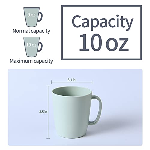 Kurala Coffee Mugs Set of 5, Plastic Coffee Cups Set, 10 Ounce Unbreakable Coffee Mug Plastic with Handle, 3 Basic Colors, Plastic Mug Dishwasher Safe