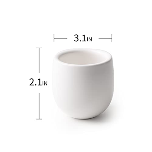 MU MO 7 Ounce Eggshell Porcelain Tea Cup Cappuccino Cups for Coffee Drinks, Latte, Cafe Mocha and Tea, White Ceramic Cups