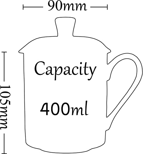 BandTie Convenient Travel Home Office Chinese Gongfu Loose Leaf Tea/Coffee Brewing System- Bone China Porcelain Cup / Mug with Lid, Blue Flowers
