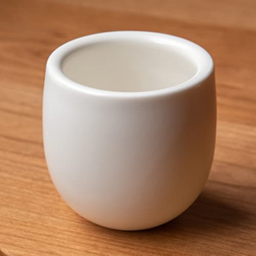 MU MO 7 Ounce Eggshell Porcelain Tea Cup Cappuccino Cups for Coffee Drinks, Latte, Cafe Mocha and Tea, White Ceramic Cups