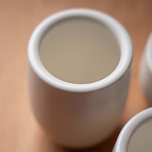 MU MO 7 Ounce Eggshell Porcelain Tea Cup Cappuccino Cups for Coffee Drinks, Latte, Cafe Mocha and Tea, White Ceramic Cups