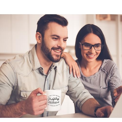 Trophy Husband Coffee Mug - Gifts for Men - Funny Coffee Mug Gift for Dad, Husband, Grandpa, or Friend - Unique Gift from Wife for Fathers Day, Birthday, Valentines Day, and Christmas Gift