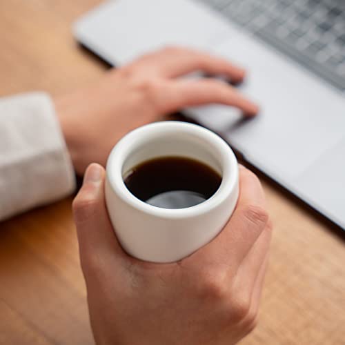 MU MO 7 Ounce Eggshell Porcelain Tea Cup Cappuccino Cups for Coffee Drinks, Latte, Cafe Mocha and Tea, White Ceramic Cups