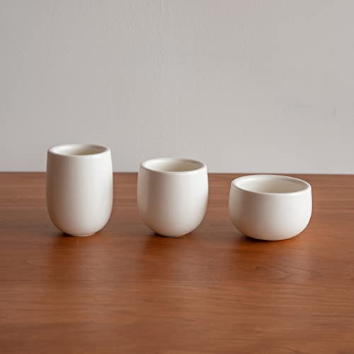 MU MO 7 Ounce Eggshell Porcelain Tea Cup Cappuccino Cups for Coffee Drinks, Latte, Cafe Mocha and Tea, White Ceramic Cups