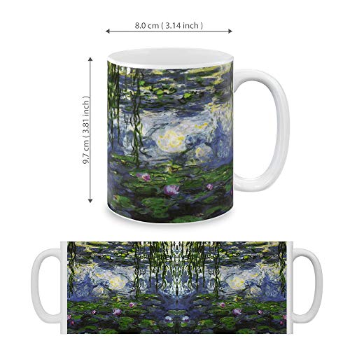 MUGBREW Classic Art Claude Monet Water Lilies Ceramic Coffee Mug Tea Cup, 11 OZ