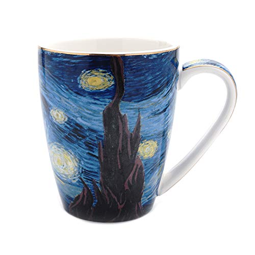 Coffeezone Vincent Van Gogh Art The Starry Night Porcelain Coffee Mug (Americano 14 oz)