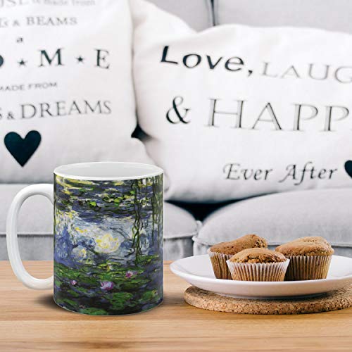 MUGBREW Classic Art Claude Monet Water Lilies Ceramic Coffee Mug Tea Cup, 11 OZ