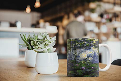 MUGBREW Classic Art Claude Monet Water Lilies Ceramic Coffee Mug Tea Cup, 11 OZ