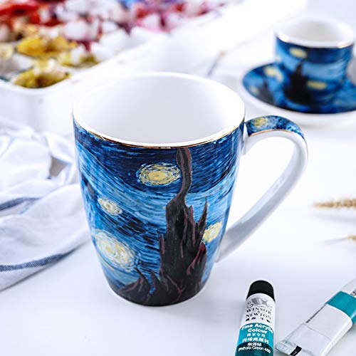 Coffeezone Vincent Van Gogh Art The Starry Night Porcelain Coffee Mug (Americano 14 oz)