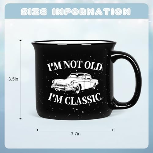 YHRJWN Grandpa Coffee Mug, I' m Not Old I' m Classic Coffee Mug, Classic Car Gifts, Old People Mug for Men, Gifts for Christmas Birthday Fathers Day, Retirement Gifts for Men, Dad Gifts, 15 Oz