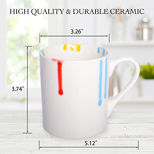 LittleBlueDeer Art Coffee Mugs for Women,Coffee Cup for Artist,Art Teacher Scarf,Artist Necklace for Girls,Art Lover Gifts for Women