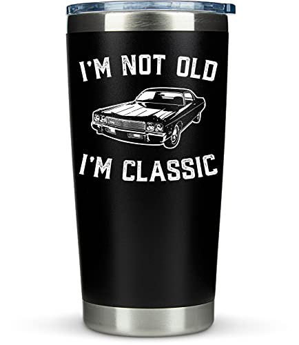 KLUBI Birthday Gifts for Men Unique Im Not Old Im Classic Mug Mens Birthday Gift Ideas 20oz Grandpa Gifts for Father's Day Gifts for Birthday Dad Birthday Gift for Grandpa Birthday Gifts for Husband