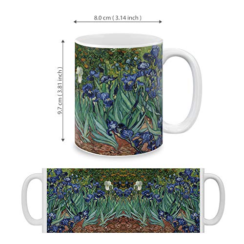 MUGBREW Classic Art Irises Vincent Van Gogh Ceramic Coffee Mug Tea Cup, 11 OZ