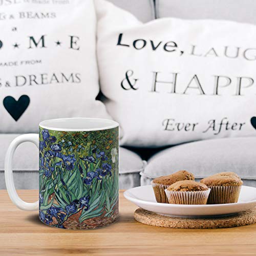 MUGBREW Classic Art Irises Vincent Van Gogh Ceramic Coffee Mug Tea Cup, 11 OZ