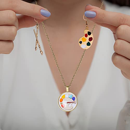 LittleBlueDeer Art Coffee Mugs for Women,Coffee Cup for Artist,Art Teacher Scarf,Artist Necklace for Girls,Art Lover Gifts for Women