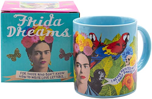 The Unemployed Philosophers Guild Frida Kahlo Dreams Mug - Sip Coffee With the Beloved Artist in Her Realm of Surrealism, Comes in Gift Box, 12 oz