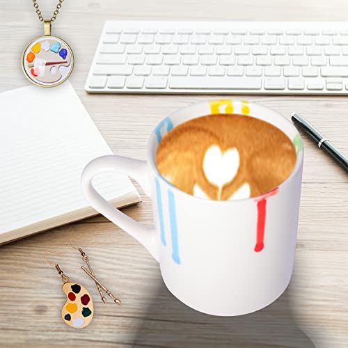 LittleBlueDeer Art Coffee Mugs for Women,Coffee Cup for Artist,Art Teacher Scarf,Artist Necklace for Girls,Art Lover Gifts for Women