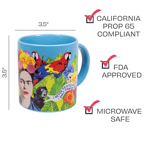 The Unemployed Philosophers Guild Frida Kahlo Dreams Mug - Sip Coffee With the Beloved Artist in Her Realm of Surrealism, Comes in Gift Box, 12 oz