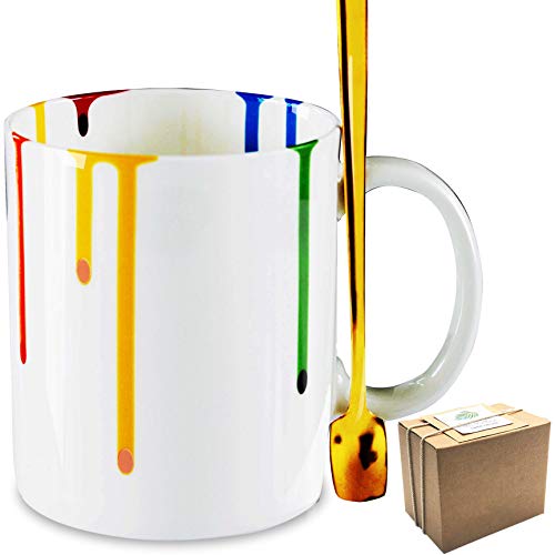 CHIEN-CHI LILI Artist Mugs for Art Lover, Novelty Art Gallery Rainbow Mug, Art Show Gifts for Women, Fun Gag Birthday Mother's Day Mug Gifts for Women Artist Art Friends, Birthday Christmas Day Gifts