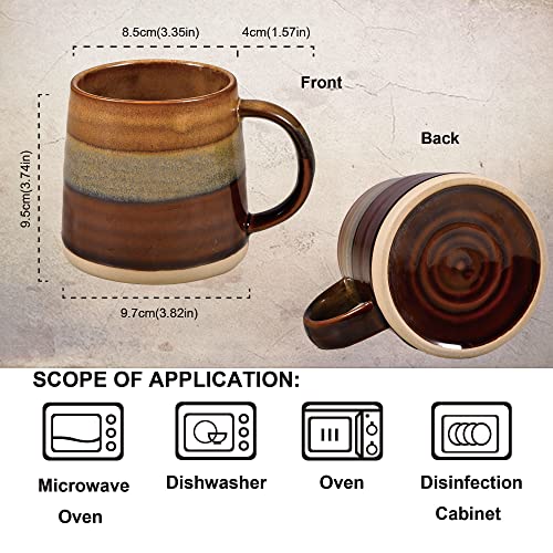 Farmhouse Bright Matte Speckle Glaze Mug Coffee Mugs Unique Color Reusable Coffee Cup with Comfortable Handle, Best Gifts for Men & Women, Gamers, Fathers, Coffee Enthusiasts, Chocolate Tone