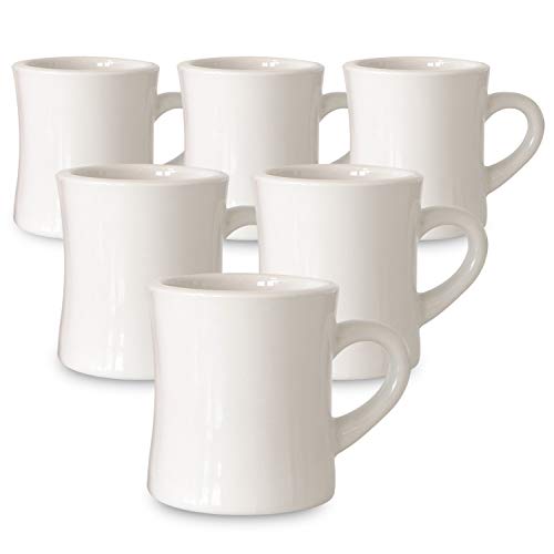 Retro 11oz Ceramic Coffee Mug Set - 6 Pack