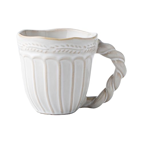 Vintage Off-White Ceramic Coffee Mug, 12 oz