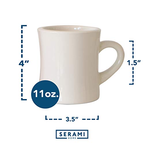Retro 11oz Ceramic Coffee Mug Set - 6 Pack