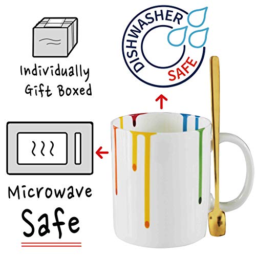 CHIEN-CHI LILI Artist Mugs for Art Lover, Novelty Art Gallery Rainbow Mug, Art Show Gifts for Women, Fun Gag Birthday Mother's Day Mug Gifts for Women Artist Art Friends, Birthday Christmas Day Gifts