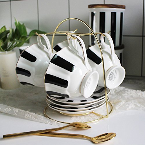 Black and White Retro European Tea Set