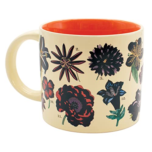 The Unemployed Philosophers Guild Color Changing Heat Transforming Flowers Mug - Add Coffee to Reveal 18 Floral Species, Comes in a Fun Box, 14 oz