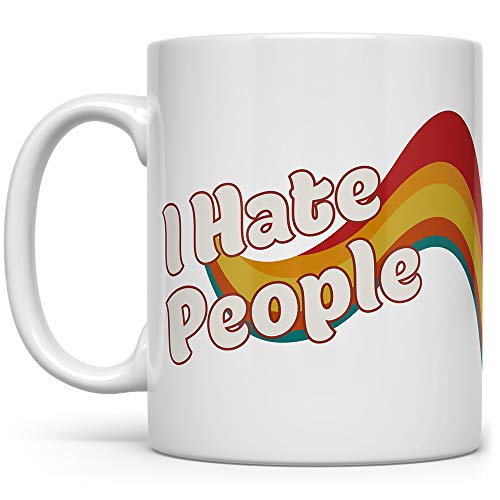 I Hate People Retro Funny Coffee Mug
