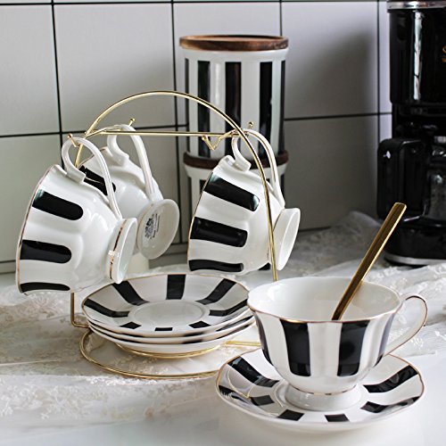 Black and White Retro European Tea Set