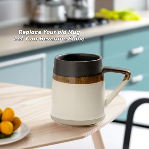 Retro Ceramic Coffee Mug with Spoon - 15 oz