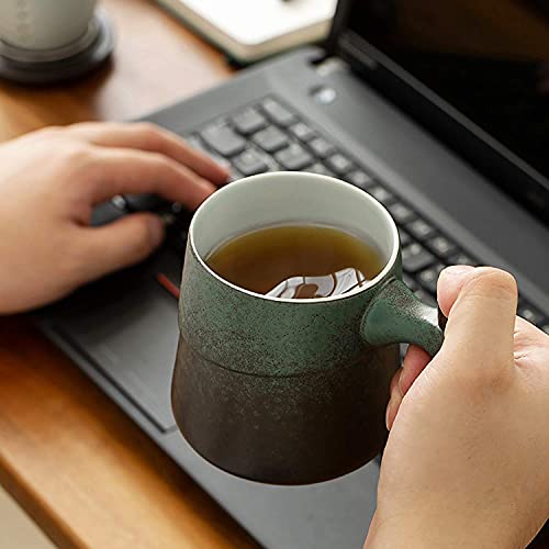 Vintage Green Tea Cup with Infuser and Lid
