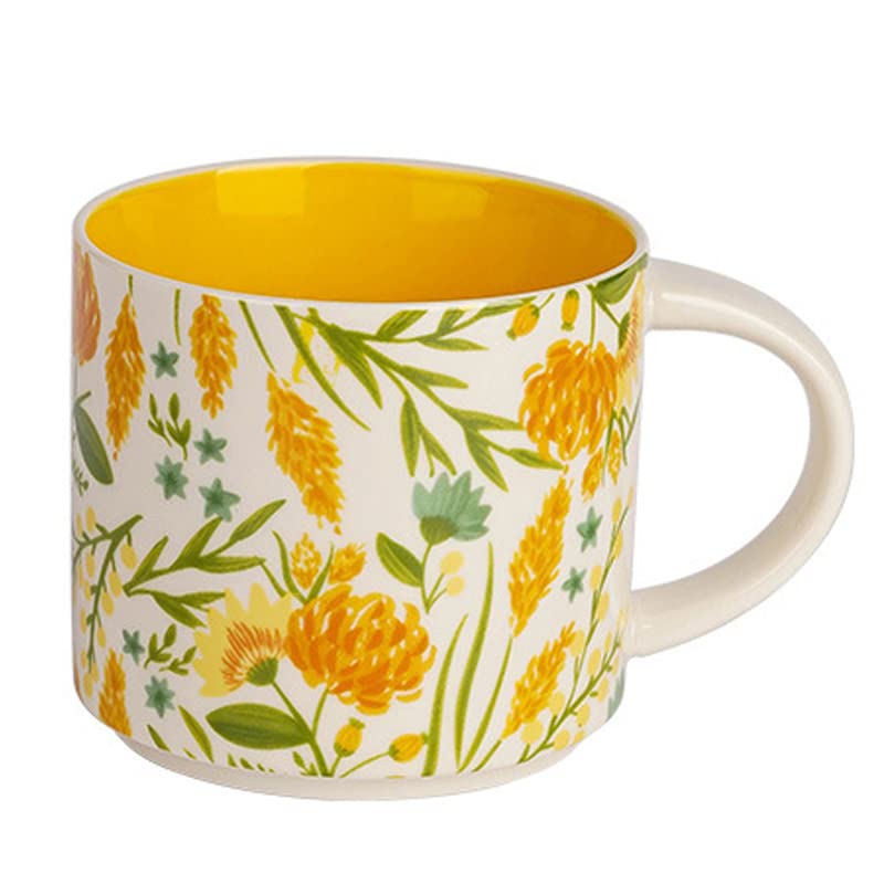 Hand-Painted Vintage Flower Ceramic Tea Mug