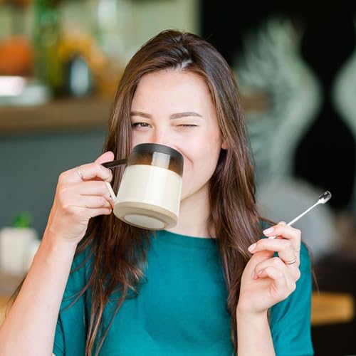 Retro Ceramic Coffee Mug with Spoon - 15 oz