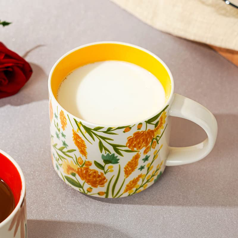 Hand-Painted Vintage Flower Ceramic Tea Mug