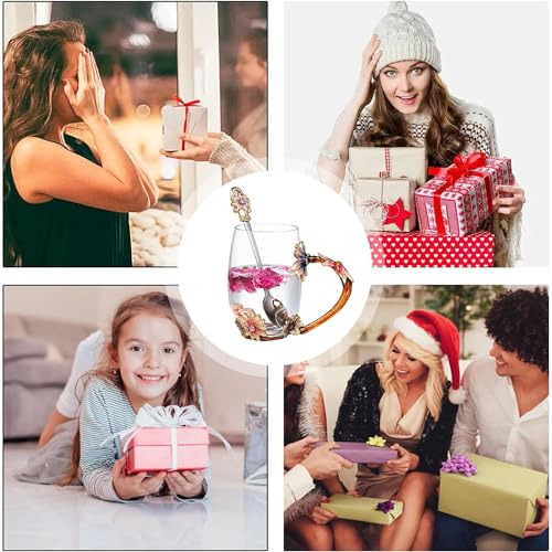 Daisy Enamel Flower Glass Tea Cup Mug