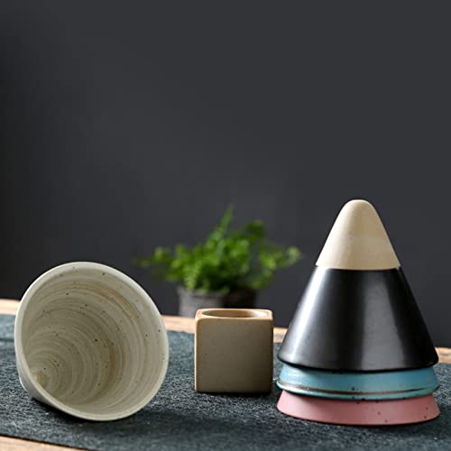 Creative Triangular Cone Ceramic Coffee Mug Set