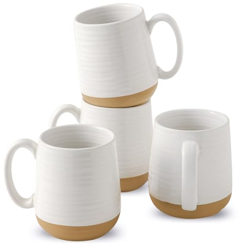 Set of 4 Large Ceramic Coffee Mugs