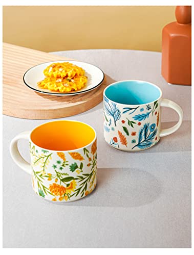 Hand-Painted Vintage Flower Ceramic Tea Mug