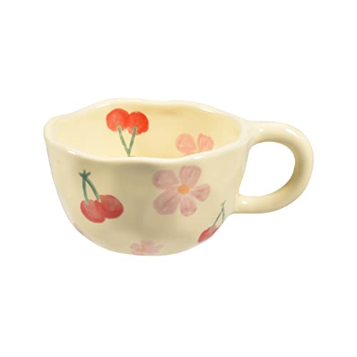 Koythin Pink Cherry Ceramic Coffee Mug