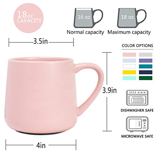 Bosmarlin 18 oz Pink Ceramic Coffee Mug