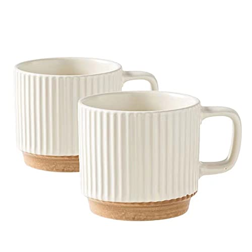 Set of 2 Microwave Safe Ceramic Coffee Mugs